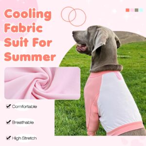 IECOii Dog Shirt,Dog Summer Shirt for Large Dogs,Breathable Dog Summer T Shirt for Dogs Shirts Boy Girl,Cool Dog Shirt with Sleeve to Stop Licking,Dog Elbow Brace Protector Shirt for Surgery Recovery