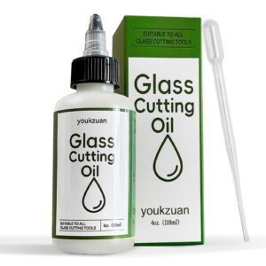 youkzuan glass cutting oil, 4 oz suitable to all glass cutting tools, glass cutter oil for stained glass, glass bottles, tile cutter, mosaic, and mirrors