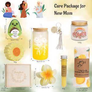 pengtai New Mom Gifts,Christmas Gifts For New Mom,New Mom Care Package After Baby,Pregnancy Gifts for Expecting Mom,Mom To Be Inspire Gift, Self-Care Spa Gift Set 12oz Glass Cup for New Mom