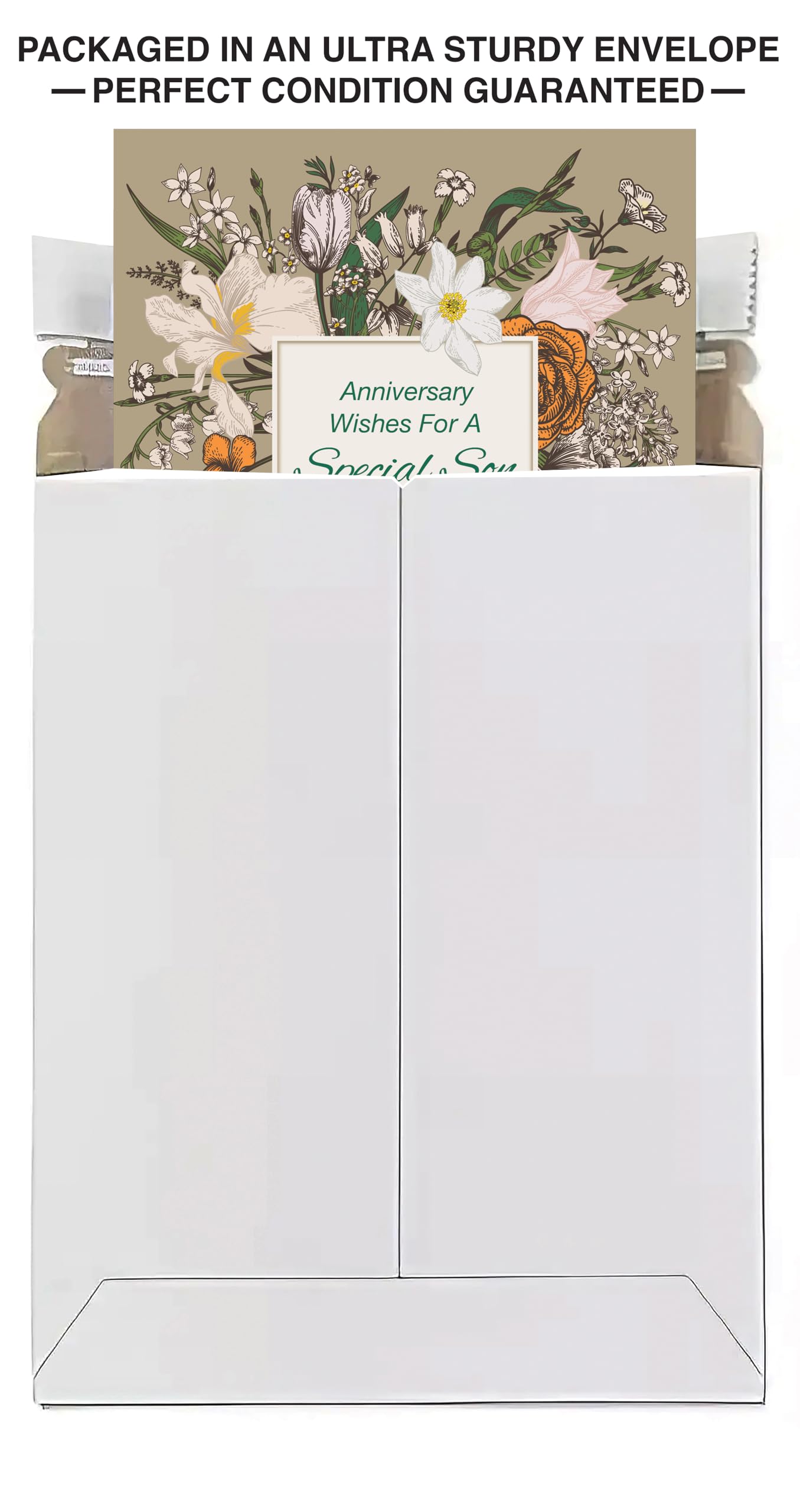 Chuck's Card-O-Rama Son Anniversary Card and Daughter-in-Law - Envelope Included - 5" x 7.75" - Packaged in Extra Sturdy Mailer - 96049