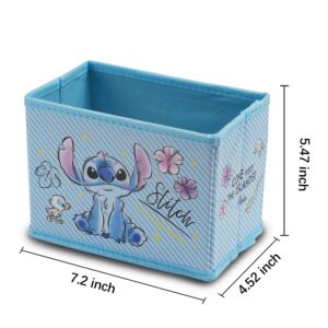 CNEISEJK Stitch Collapsible Storage Box Stitch Cosmetics Box Foldable Baskets Office Desk Room Decoration Makeup Holder for Women Girls (SN SDZ A 2403)