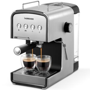 ihomekee espresso machine, cm6822 15 bar coffee maker for cappuccino and latte maker with milk frother, removable water tank, fast heating coffee machine for home, office