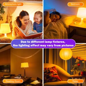 DALUXshop Amber Sleep Light Bulbs, Blue Light Blocking, A19 9W(60 Watt Equivalent) Dim Light Bulbs for Lamp, 1800K Warm Light Bulbs, E26 for Healthy Sleep, Bedroom, Kids Room, 2 Pack