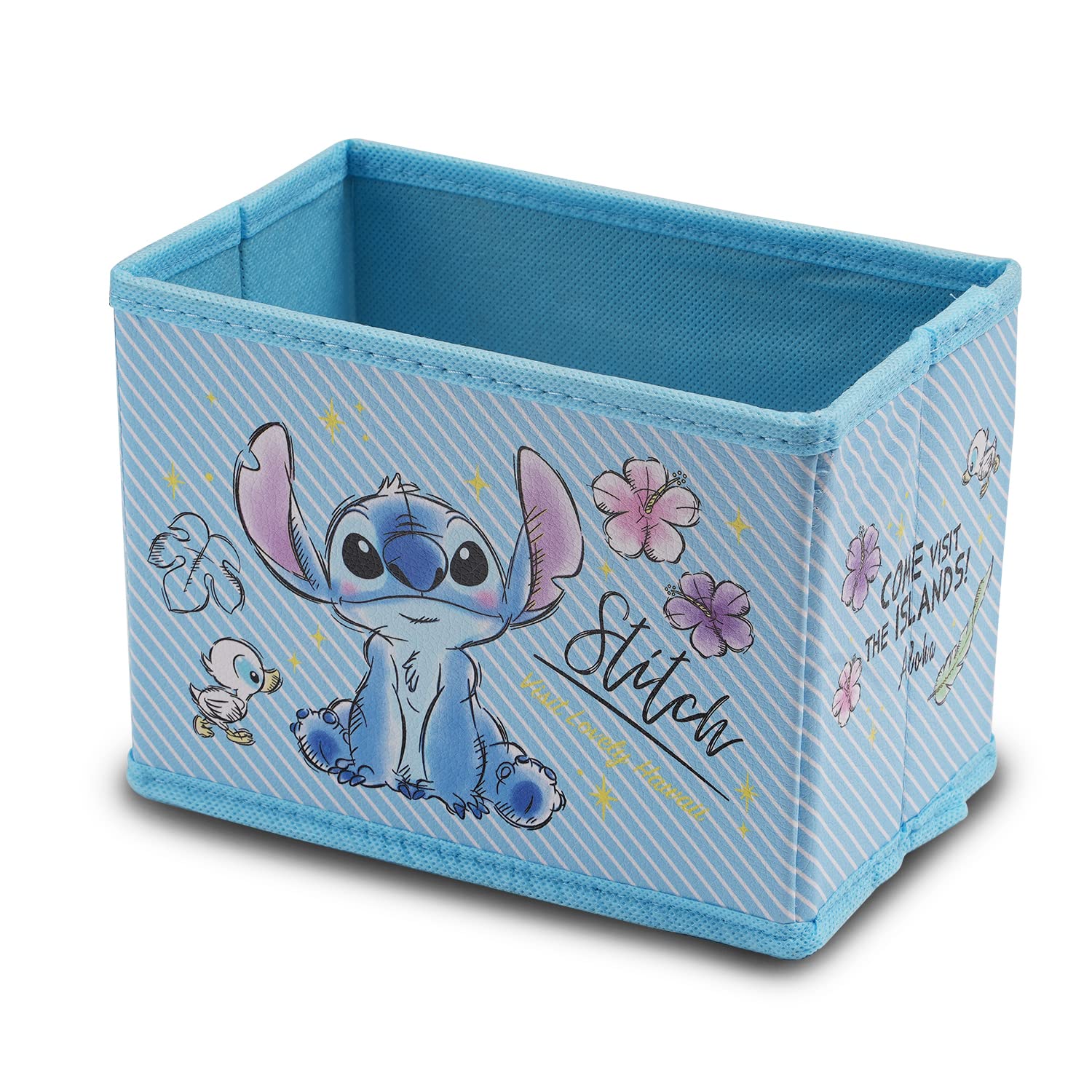 CNEISEJK Stitch Collapsible Storage Box Stitch Cosmetics Box Foldable Baskets Office Desk Room Decoration Makeup Holder for Women Girls (SN SDZ A 2403)