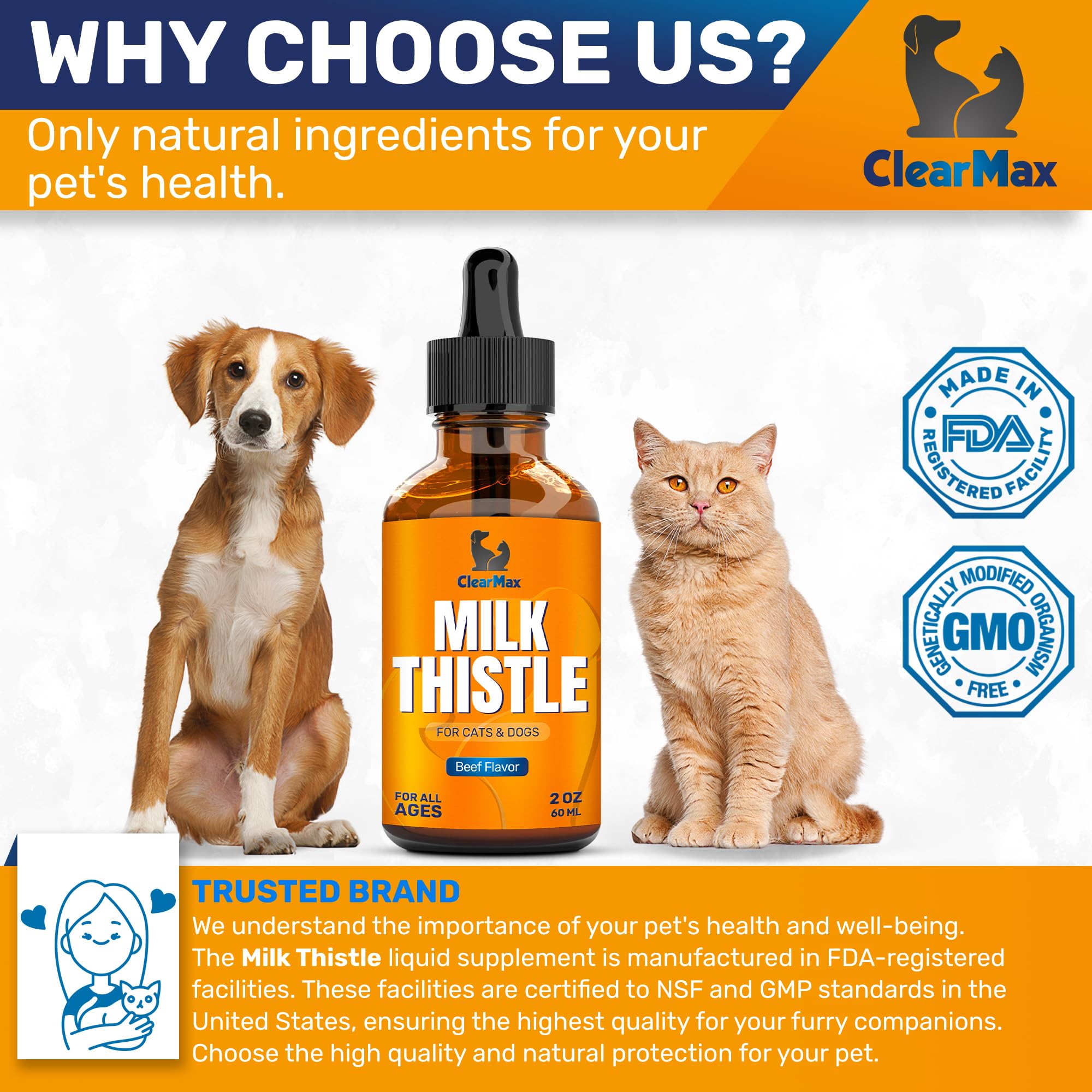 Milk Thistle for Dogs and Cats ◆ Dog Milk Thistle ◆ Milk Thistle for Cats ◆ Milk Thistle Supplement for Dogs and Cats ◆ Kidney Support for Dogs and Cats ◆ 2 Oz