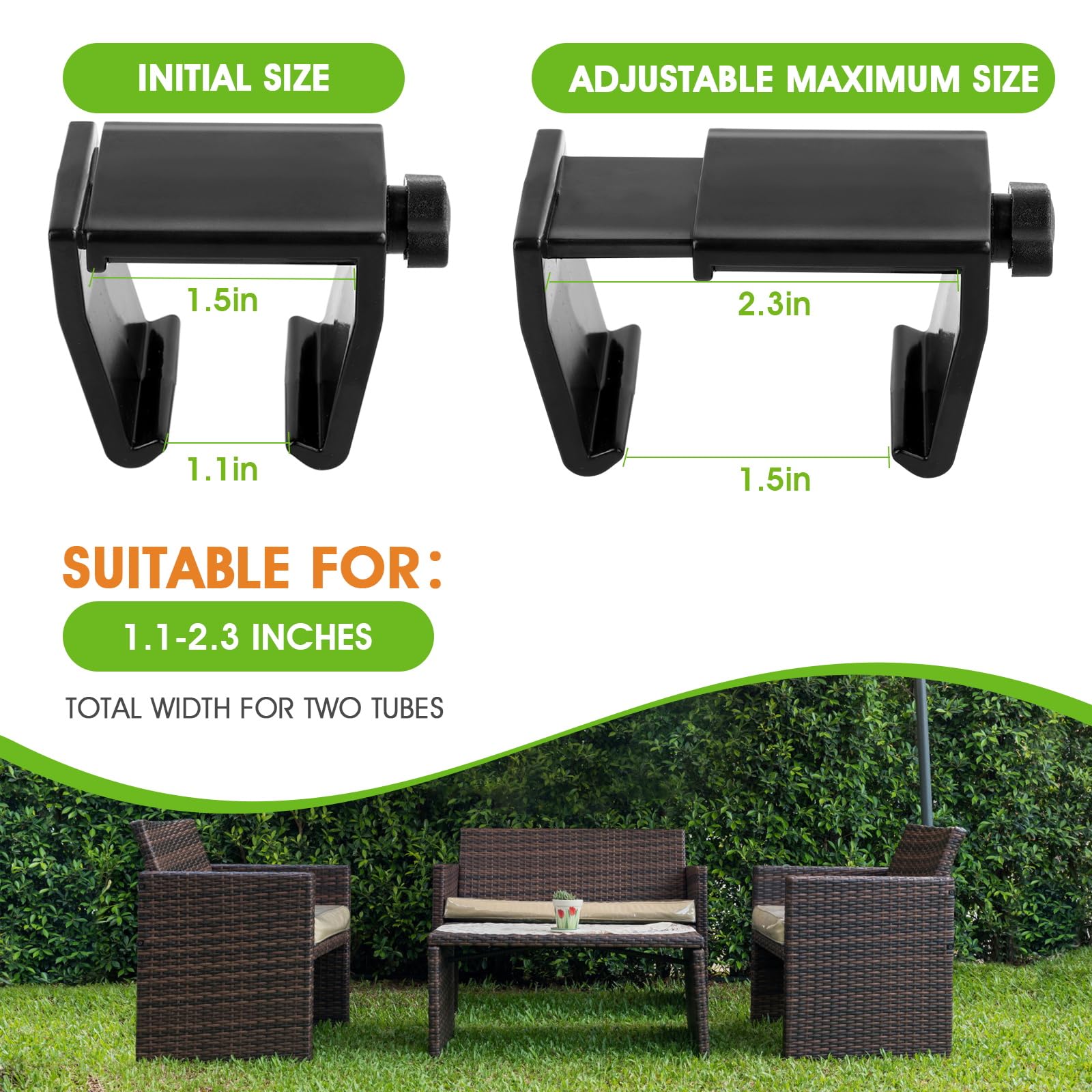 Adjustable Outdoor Furniture Clips Patio Sofa Clips,Sectional Sofa Furniture Chair Clips,Rattan Furniture Clamps Wicker Chair Fasteners, Connect The Sectional or Module Outdoor Couch Patio Furniture