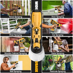 Cordless Paint Sprayer for DeWALT 20V: 3 Spray Patterns HVLP Spray Paint Gun -160W 650m1/min Flow max with 15 Accessories for Latex Paint, Paint,Walls,Door,Tools Home etc(Battery NOT Include)