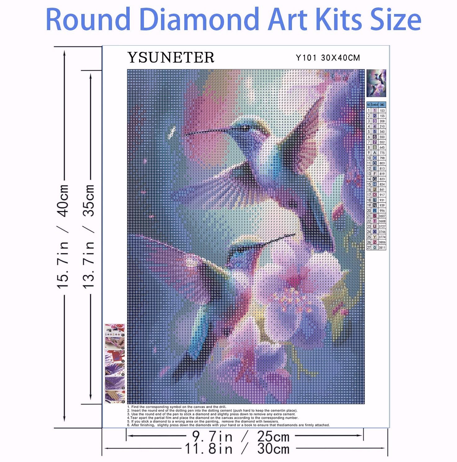 Hummingbird Diamond Art Kits for Adults, Birds Round Full Drill Diamond Painting Kits for Beginners Gem Art Painting Kits, DIY 5D Diamond Dots Painting with Diamond Arts and Crafts Decor 12x16inch