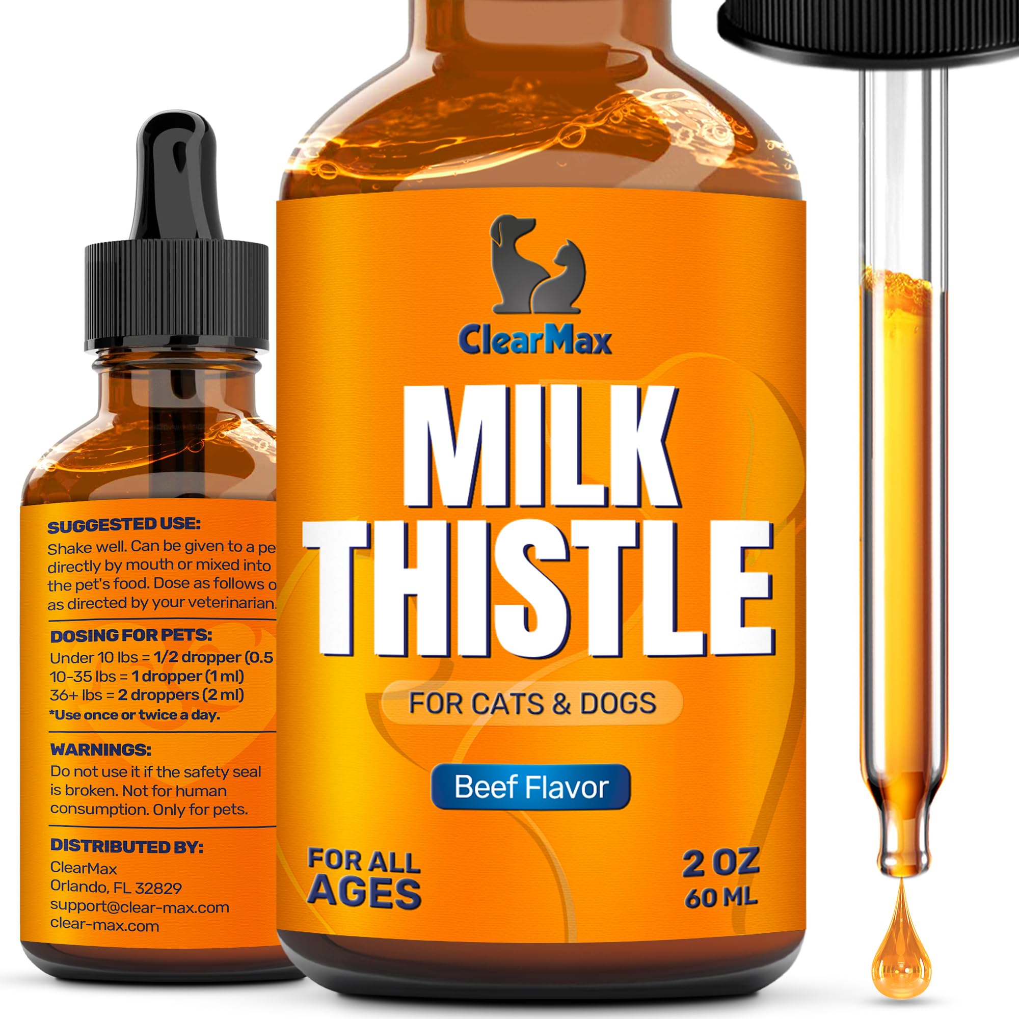 Milk Thistle for Dogs and Cats ◆ Dog Milk Thistle ◆ Milk Thistle for Cats ◆ Milk Thistle Supplement for Dogs and Cats ◆ Kidney Support for Dogs and Cats ◆ 2 Oz