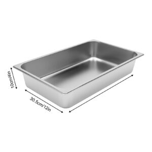 4 inch Deep Full Size Steam Table Pans, Hotel Pan 4'' Deep w/Lids for Restaurants Hotels Catering Companies Buffets Snack Bars Fod Carts