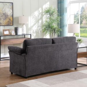 anwickjeff 70 inch Upholstered loveseat Couch Futon Sofa for Small Space Office Living Room, Modern Mini Couches Love Seat 2 Seater,Divan Daybed Sectional Sofa (Dark Grey)