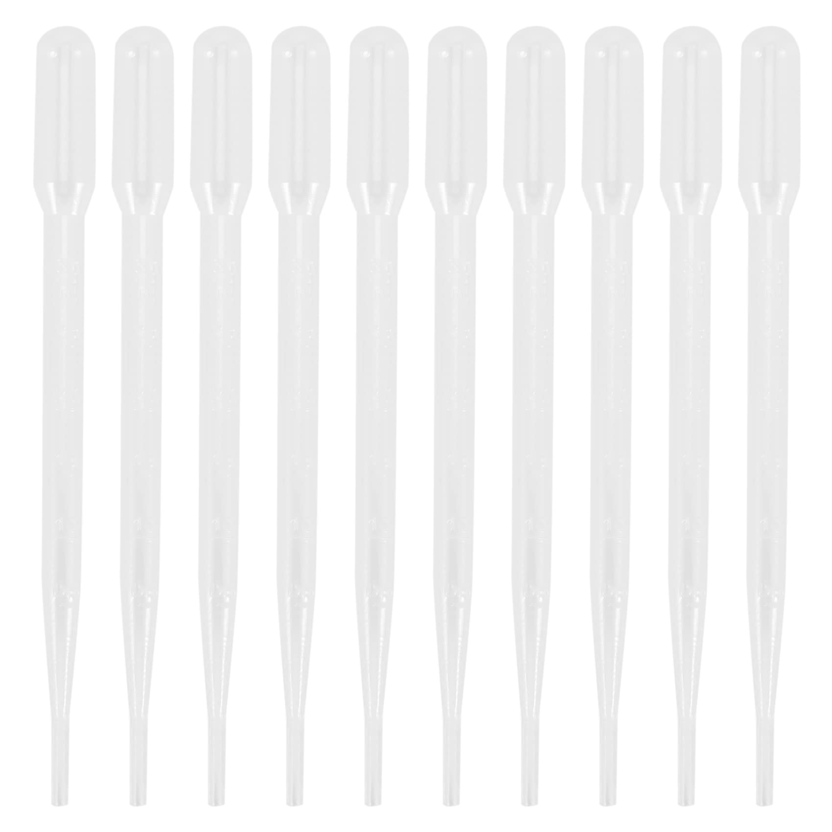 Srutueo 10pcs 3ML Disposable Plastic Eye Dropper Set Transfer Graduated Pipettes