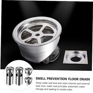 Veemoon 4pcs Stainless Steel Floor Drain Bathtub Strainer Floor Drain Backflow Preventer Backflow Floor Drain Valve Kitchen Drain Cover Drain Seal Return Valve Clamshell Household