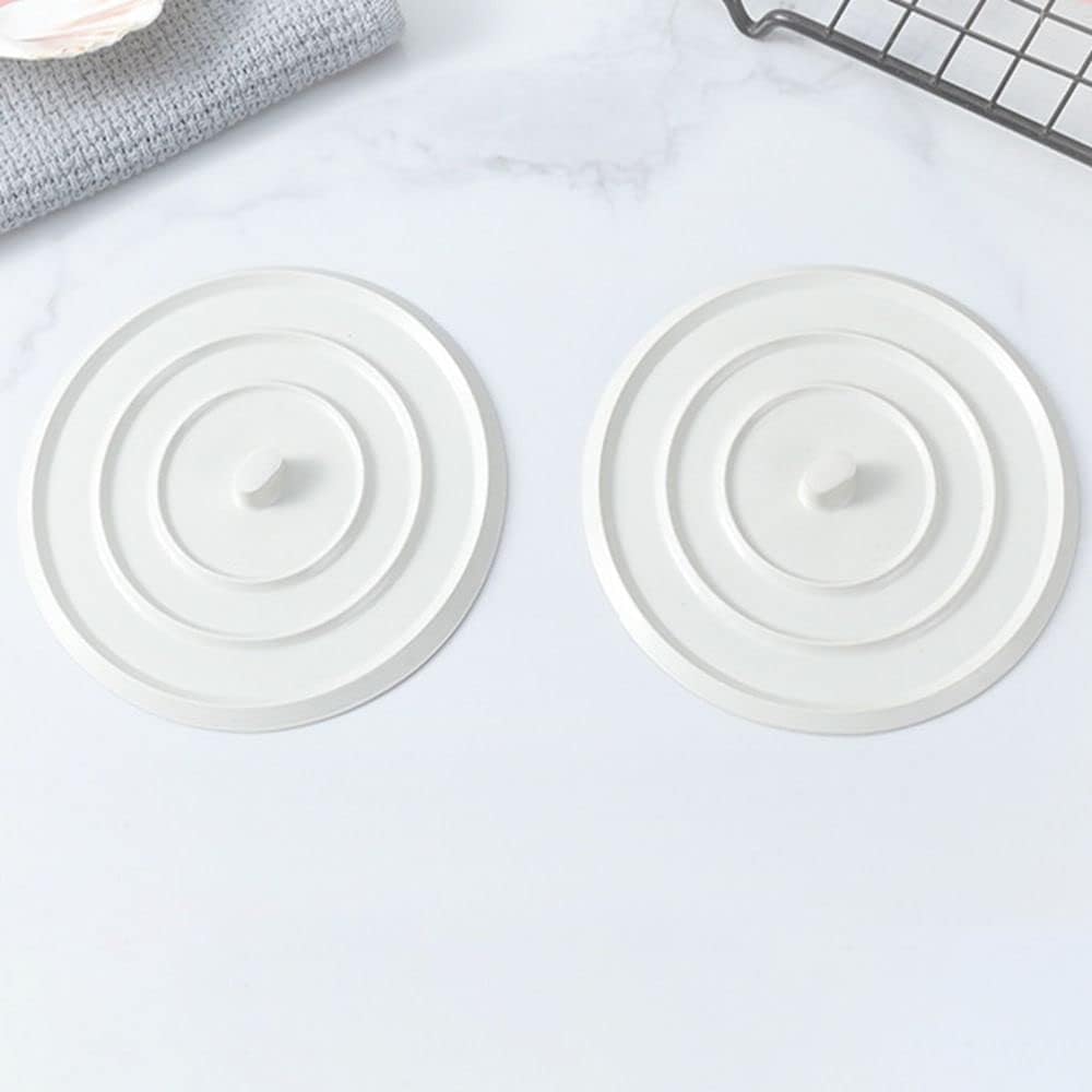 White Silicone Bathtub Stopper, 11cm Silicone Drain Plug Hair Stopper, Flat Suction Cover for Shower,Bathrooms,Bathtubs,Sinks Bathroom Accessories Bathroom Sink and Bathtub Accessories