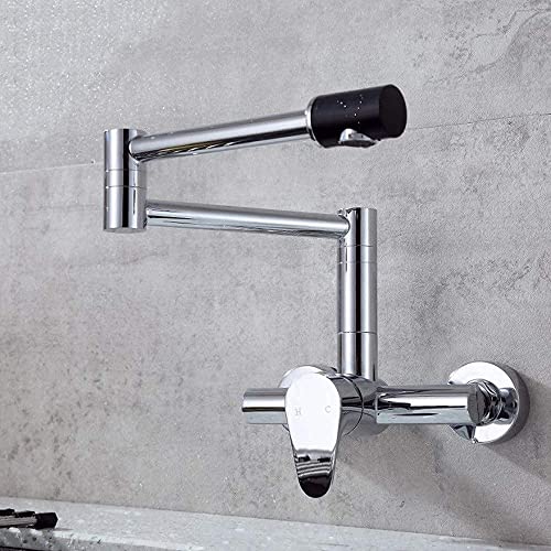 RTXUGMM Taps,Faucets,Kitchen Inwall Faucet Cold Heat Wash Basin Sink Taps Rotate Basin Balcony WaterTap Valve Rotate Fold Pull Faucet Hotel Bathtub Faucet