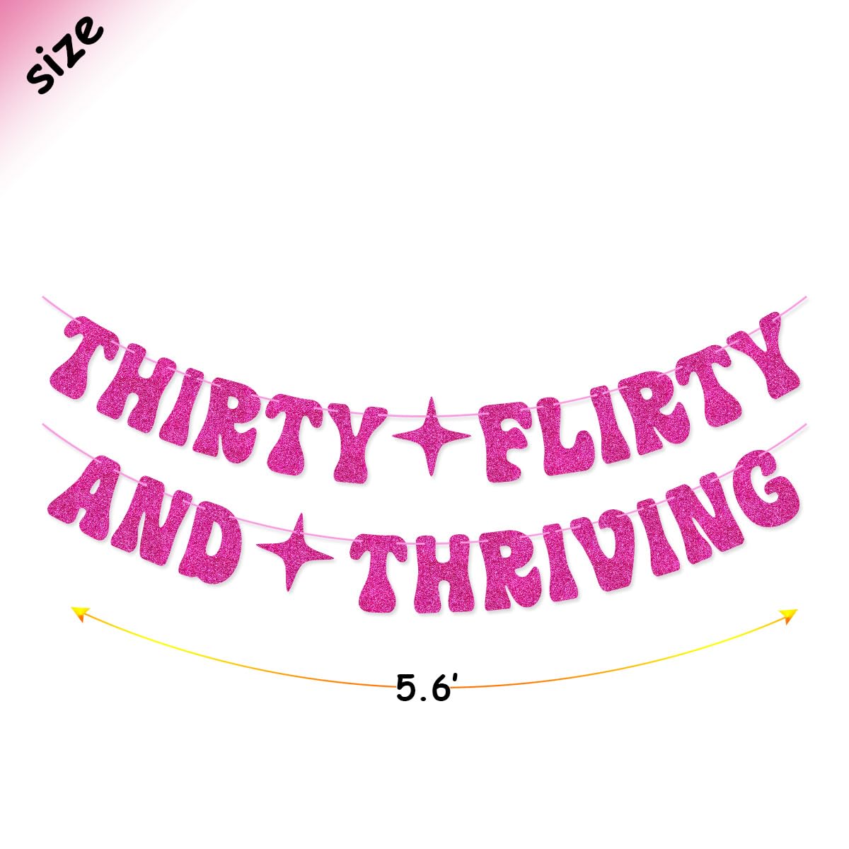 Hot Pink Thirty Flirty And Thriving Banner Talk Thirty to Me Banner for Women's 30th Birthday Party Decorations