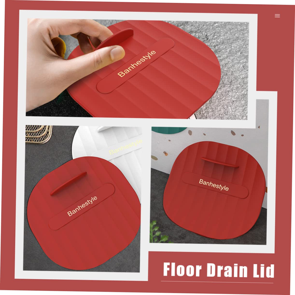 Homoyoyo Toilet Floor Drain Cover Silicone Drain Plug Hair Silicone Drain Cover Bath Drain Stopper Plug Kitchen Sink Stoppers Sewer Drain Strainer Red Filter Cover Tub