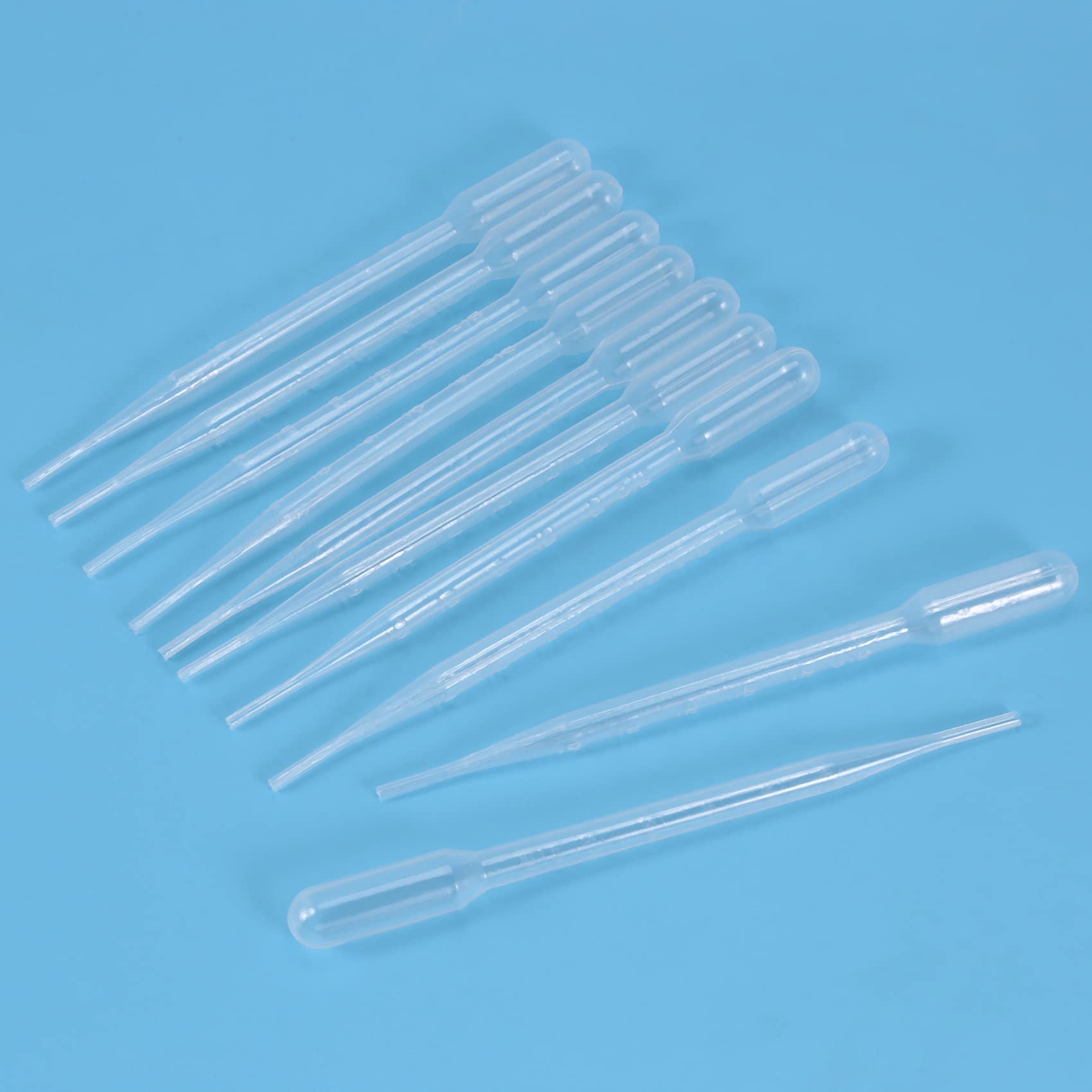 Srutueo 10pcs 3ML Disposable Plastic Eye Dropper Set Transfer Graduated Pipettes