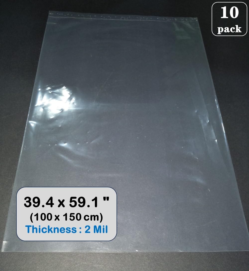 Clear Plastic Bags 40 x 60 inches Large Storage Bags for Garage, Moistureproof, Dustproof, Luggage,Suitcase, Kids Bike Blanket Big Plush Toys and more (2Mil 5 Pack)