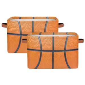 Basketball Storage Bin Basket, Ball Large Toys Storage Cube Box with Handles, Collapsible Laundry Basket Rectangular Waterproof Storage Organizer Bin for Nursery Bedroom Playroom Shelves Gift Basket