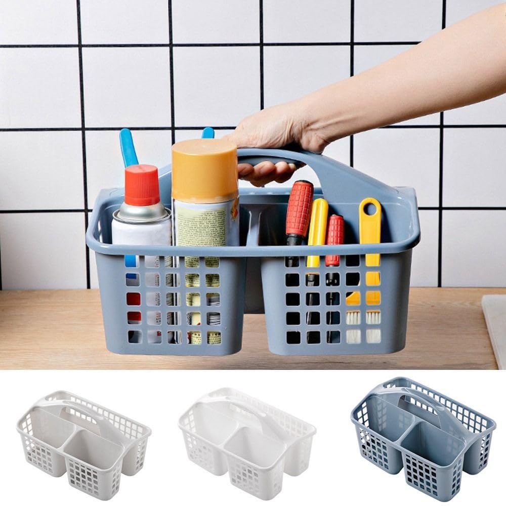 Generic 1PCS Portable Shower Basket,Hollow Out Storage Basket Plastic Storage Box Divided Storage Organizer for Bathroom(blue), AM0XEB0JXA7US