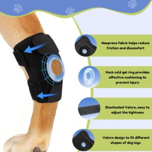 Huimpet Short Rear Leg Hock Brace, Dog Back Leg Brace for Hock & Ankle with Flexible Velcro, Dog Leg Brace for Torn ACL & CCL, Dog Leg Sleeve Wound Care and Loss of Stability from Arthritis,1 Pair, S