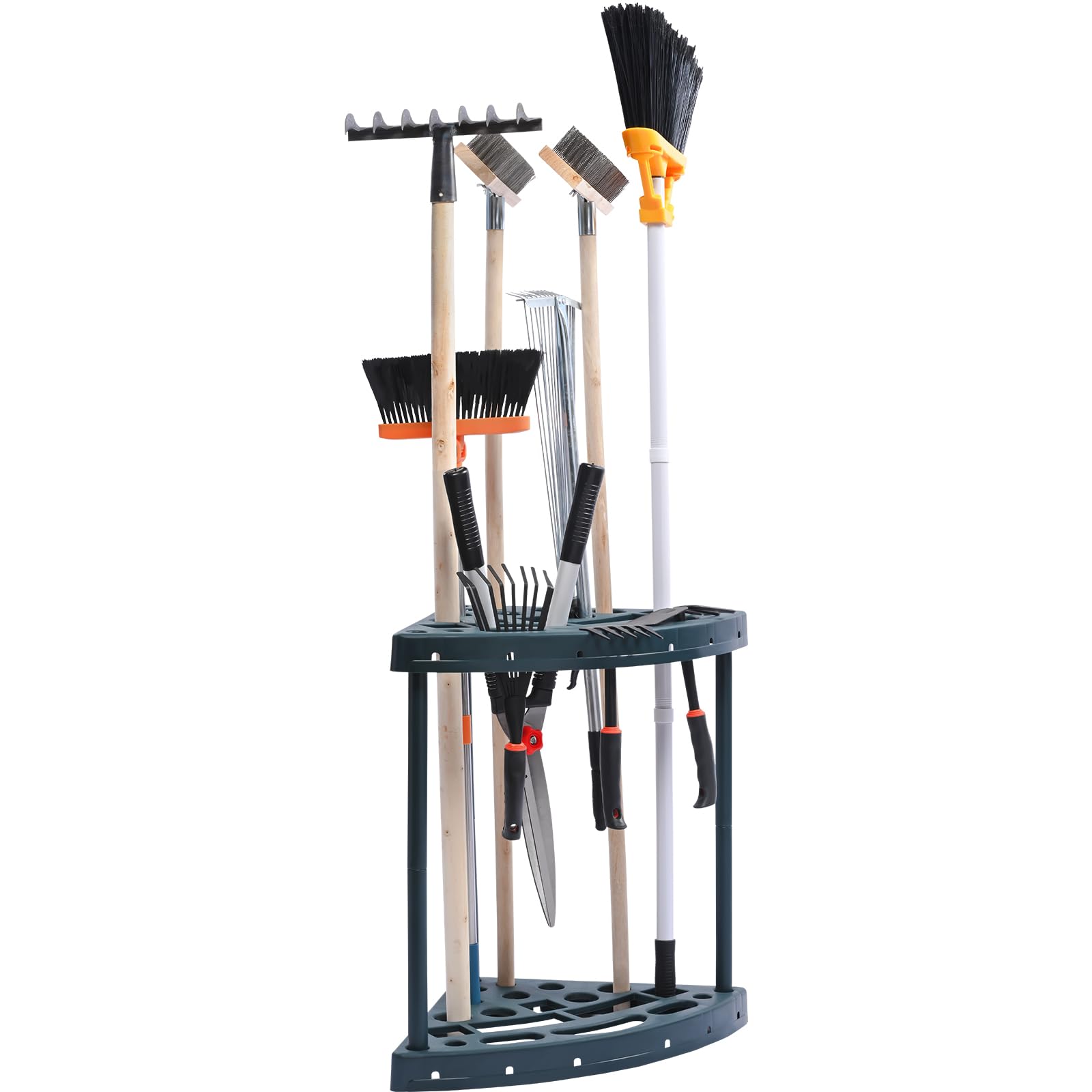 VEVOR Garden Tool Organizer, 19 Slots, Yard Tool Tower Rack for Garage Organization and Storage, Hold Long-Handled Tool/Rake/Broom/Shovel, PP Garden Tool Stand Holder Organizer for Yard, Shed, Outdoor