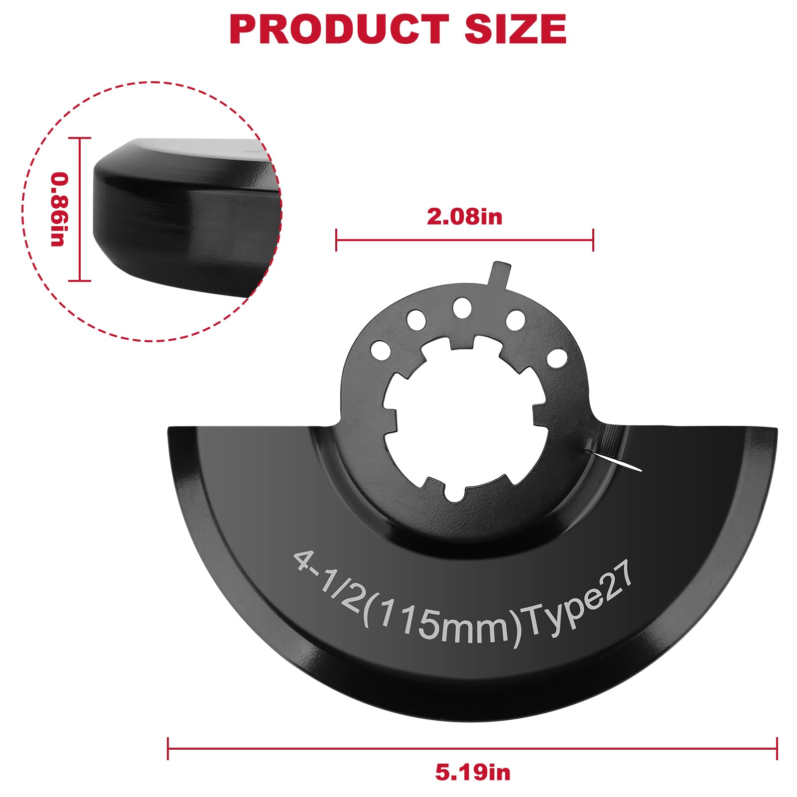 Angle Grinder Wheel Guard 43-54-0155 4-1/2"T27, Fits for Milwaukee Grinder Guard 6130-33 C27D Small Angle Grinder (1 Pcs)