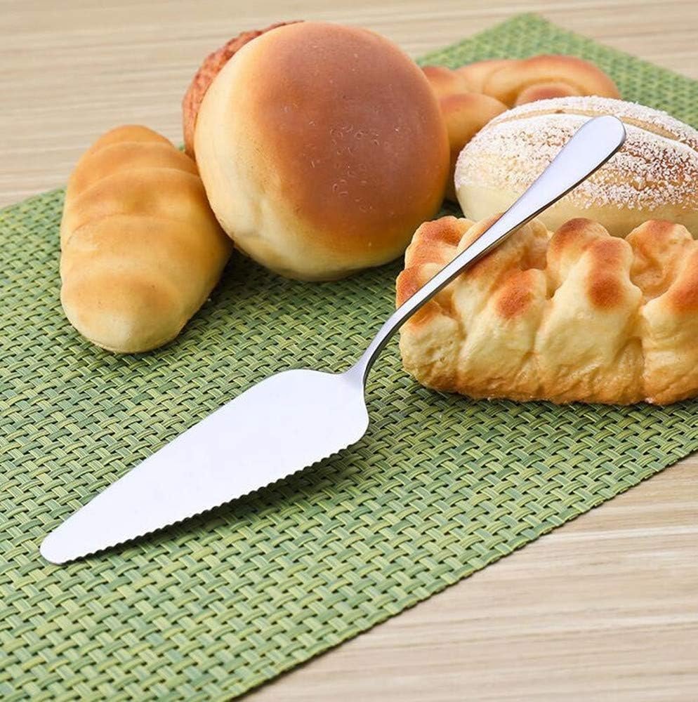 Cake Server Set Wedding Pie Cutting Set 6 Pcs Pizza Server Stainless Steel Pie Cutter with Smooth Edge and Exquisite Pattern for Pastry Dessert Pizza, Silver