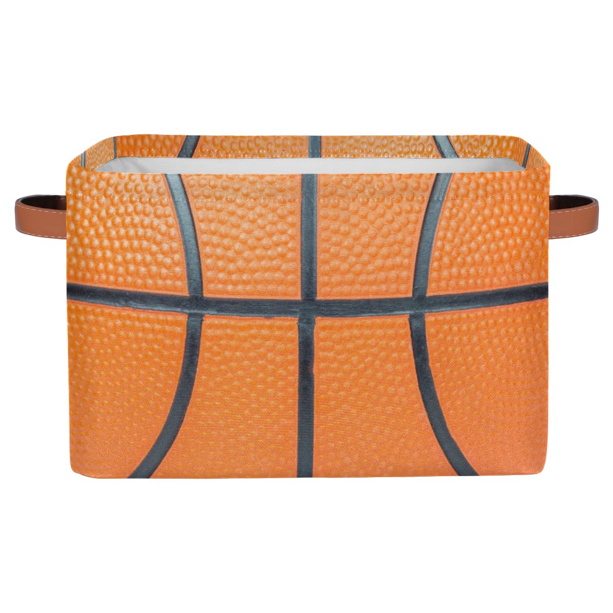 Basketball Storage Bin Basket, Ball Large Toys Storage Cube Box with Handles, Collapsible Laundry Basket Rectangular Waterproof Storage Organizer Bin for Nursery Bedroom Playroom Shelves Gift Basket