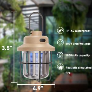 vertmuro Bug Zapper Outdoor Camping Lamp Mosquito Repellent, Versatile Portable & Rechargeable Flying Insect Killer Lantern, Outdoor Mosquito Zapper for RVs, Camping, Home, Patio, 4pc