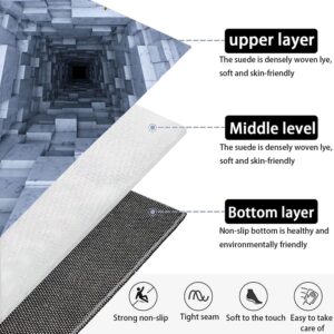 Qkjtyt Marble Brick Bottomless Hole Floor Rugs Carpet Mat for Kids Playroom 3D Trap Optical Visual Illusion Area Rug Home Office Decor,3'x5'