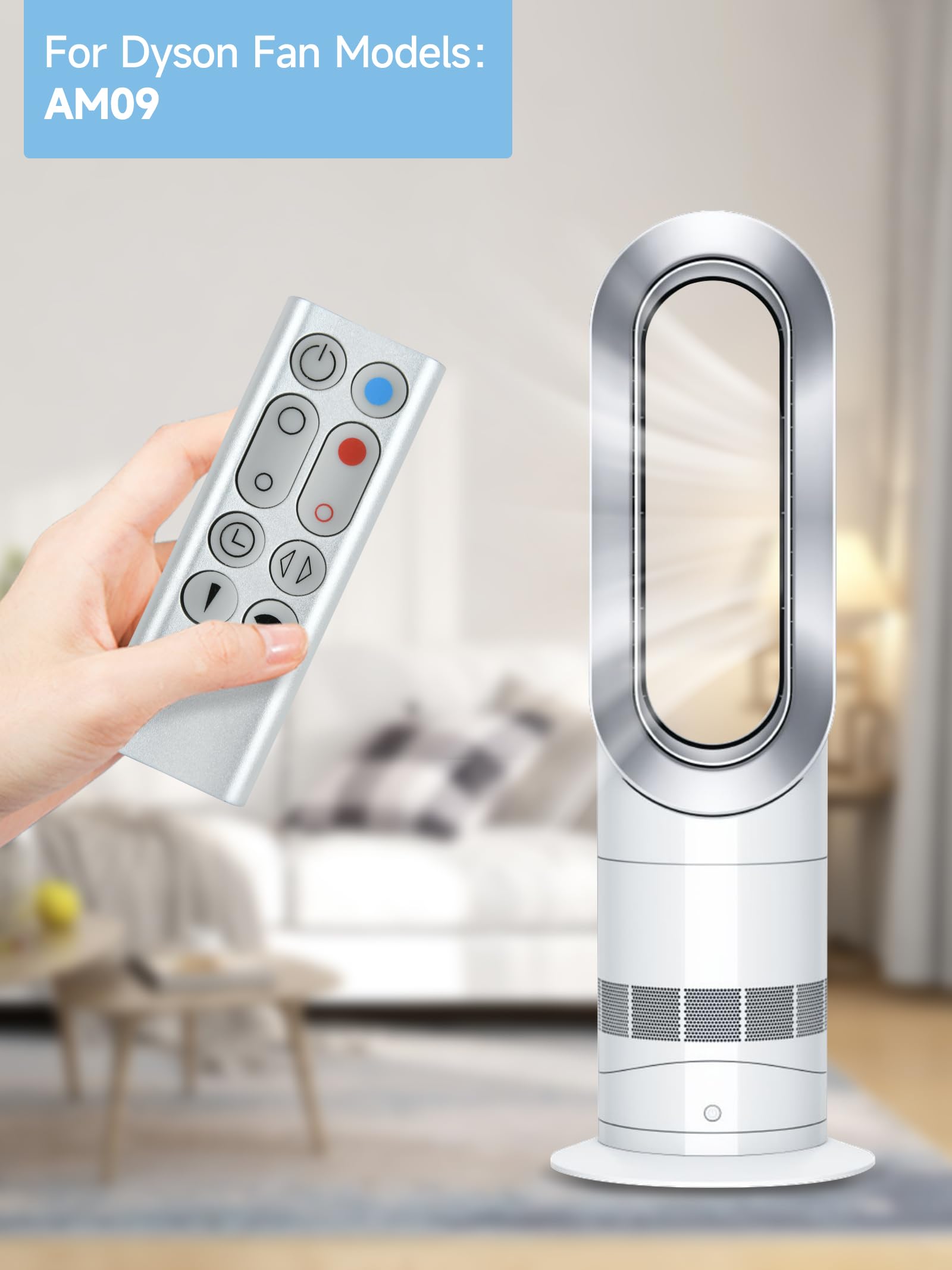 New Replacement Remote Control for Dÿson AM09 Hot + Cool Heater Tower Fan (Silver), Not for White Remote