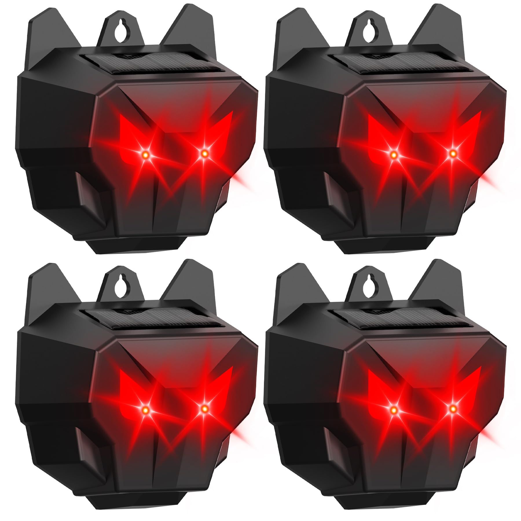 X-PEST Solar Coyote Deterrent Deer Repellent Devices, Outdoor Nocturnal Animal Repeller for Raccoon Skunk Fox with Predator Lights for Chicken Coop, Farm, Garden, Yard (4 Pack)