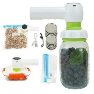 minlubaoluo handheld vacuum sealer for food storage, electric mason jar vacuum sealer kit