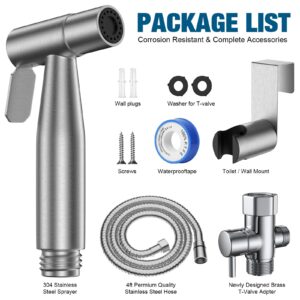 FREDI Bidet Sprayer for Toilet, Bidet Sprayer, Toilet Faucet, Jet Spray for Toilet, Muslim Shower, Toilet Sprayer, Ducha para Toilet(Brushed Nickel)