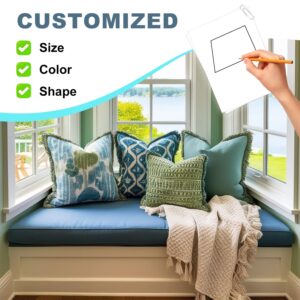 FRZVXCW Custom Bench Cushion, Indoor Furniture Window Seat Cushion with Non-Slip Bottom, Bench Cushions Custom Size, Bench Pad Cushion, Custom Outdoor Cushions, Optional Waterproof Addition Piping