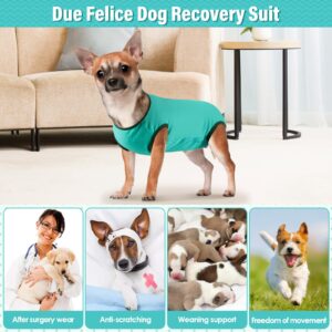 Due Felice 2 Packs Dog Surgery Recovery Suit Small Dogs Onesie for Surgery Female Male Dog Surgical Recovery Suit After Spayed Neuter Body Suit Anti-Licking Wounds Dog Cone Alternative