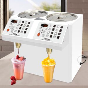 automatic fructose dispenser,16l commercial syrup dispenser,fructose quantitative machine w/double fructose outlets for boba milk tea bubble tea,760w