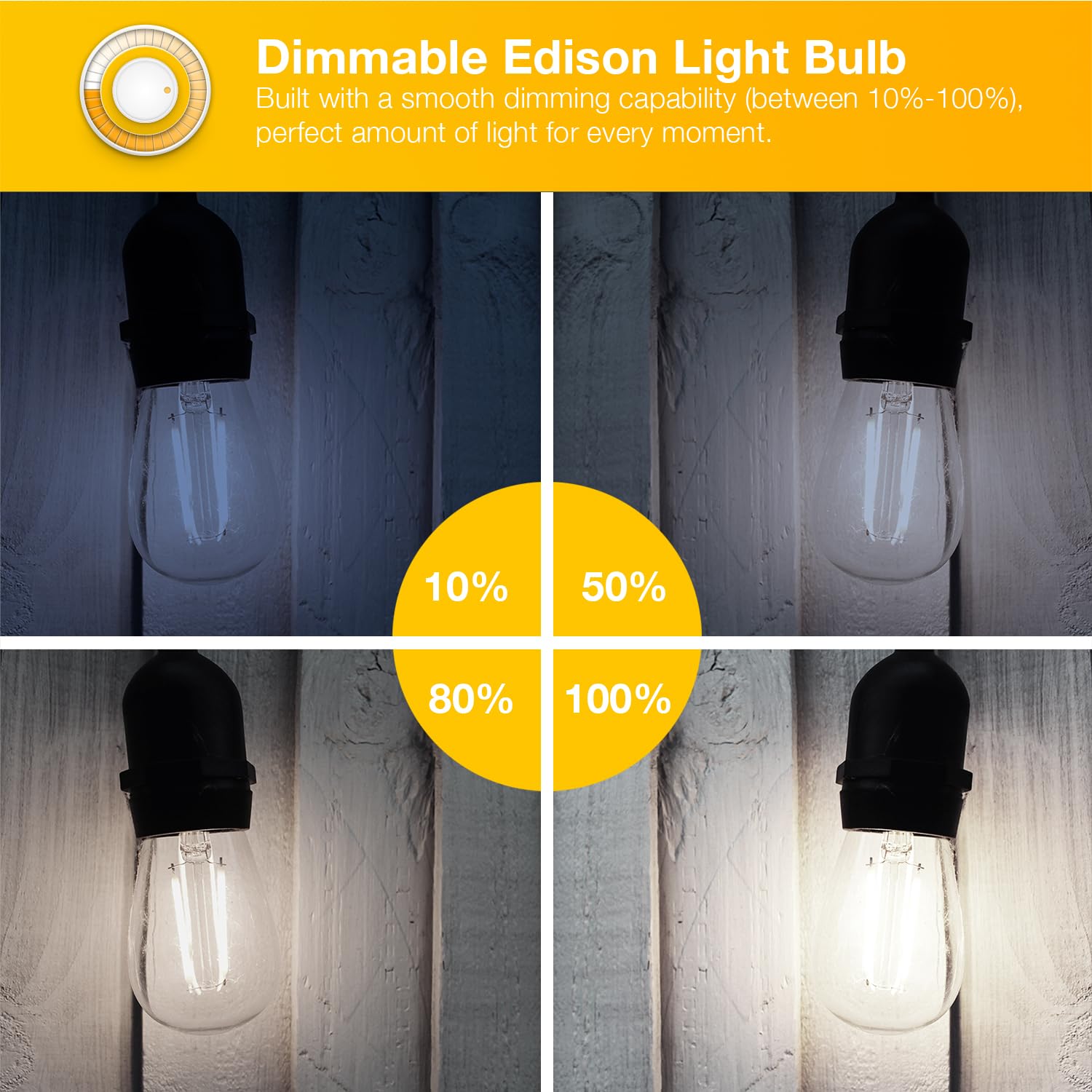 DAYBETTER 10 Pack LED Lights, Vintage LED Edison Bulbs 60 Watt Equivalent, ST58 Antique LED Filament Light Bulbs, E26 Dimmable LED Bulb with Natrue White 5000K, Brightness 8W, 800LM, Clear Glass