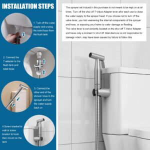 FREDI Bidet Sprayer for Toilet, Bidet Sprayer, Toilet Faucet, Jet Spray for Toilet, Muslim Shower, Toilet Sprayer, Ducha para Toilet(2 Pack, Brushed Nickel)