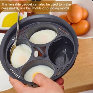 Nonstick Microwave Egg Poacher Insert: 4 in 1 Poached Egg Cooker Egg Boiler, Egg Steamer Poached Egg Cups For Thermomix TM6/TM5/TM31 and Air Fryer Oven (4 cup)