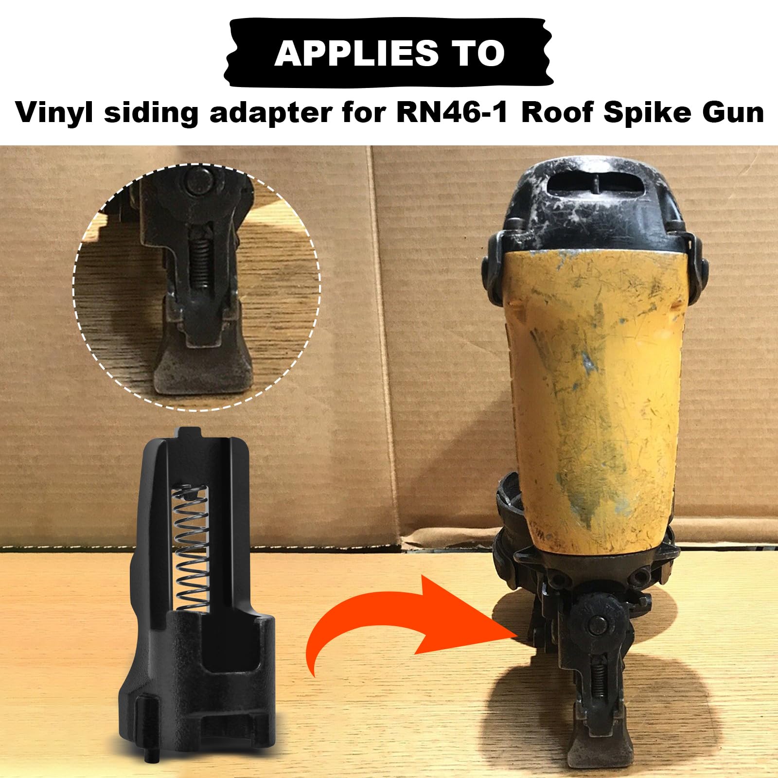 VSA4 Vinyl Siding Adapter Kit,for Bostitch RN46-1 Wall Board Nail Adapter Metal Kit Black