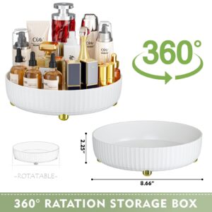 Bathroom Organizers and Storage - Rotating Makeup Organizer Tray for Perfume,Skincare,Cosmetics and Bathroom Storage,Lazy Susan Organizer,White