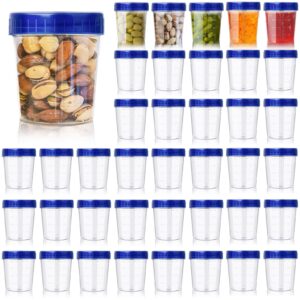 40 pack 4oz small containers with lids,reusable salad dressing container airtight leakproof condiment containers with screw lids,take away stackable plastic dip sauce cups for snack,drink,ketchup