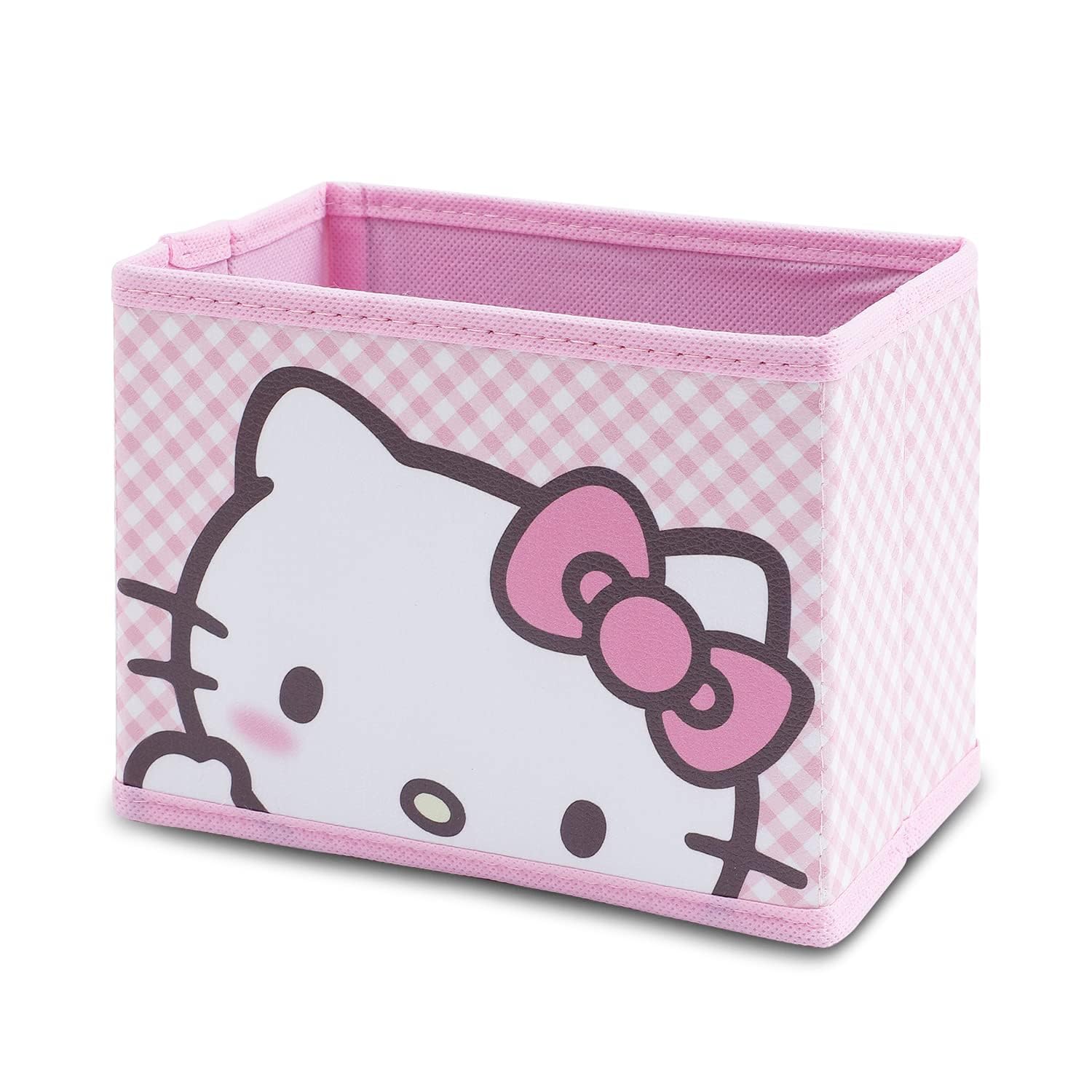 CNEISEJK Kawaii Kitty Collapsible Storage Box Kitty Cat Cosmetics Box Foldable Baskets Office Desk Room Decoration Makeup Holder for Women Girls (SNX-Ki 2403)