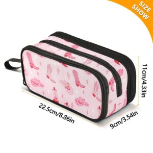 Gredecor Big Capacity Pencil Case for Girls Boys Retro Cowgirl Boots Lightning Kids Pouch Bag Pen Boxes with Zipper Supplies for School Office