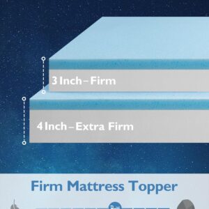 BedStory Firm Mattress Topper Queen - 3 Inch Firm Memory Foam Mattress Topper - High Density Bed Toppers for Back Pain