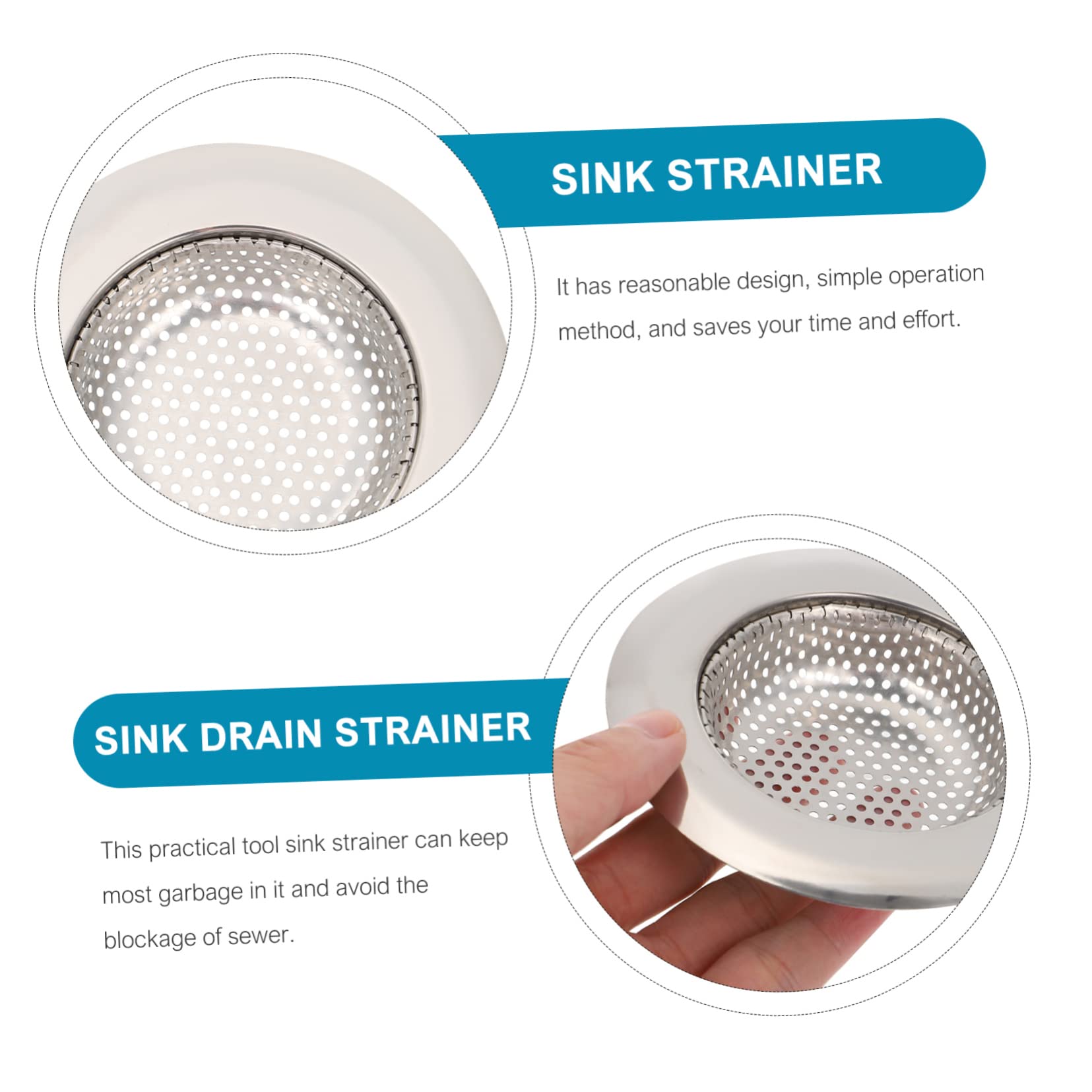 Veemoon 3pcs Sink Filter Sink Drainer Basket Rv Accessories for Inside Tub Drain Stopper Kitchen Sink Drain Strainer Basket Strainer Bathtub Drain Sink Large