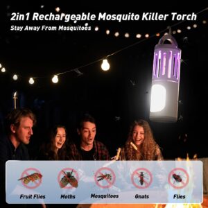 vertmuro Bug Zapper, Electric Bug Zapper Powered Rechargeable, Mosquito Zapper Led Light 2 in 1 for Outdoor and Indoor, Insect Fly Traps Fly Zapper for Home Backyard, 2 Pack